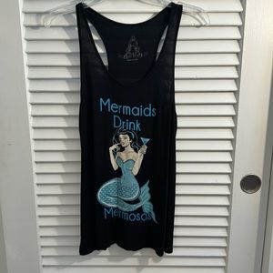 EUC Mermaids & Mermosas Racerback Black Tank Top Size M
